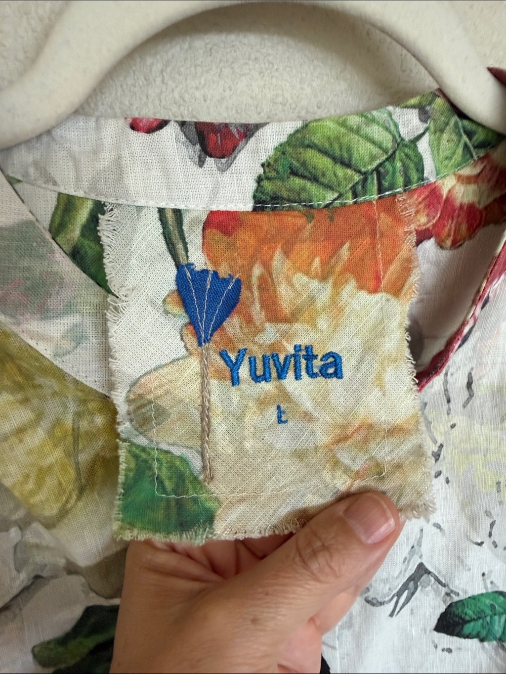 Anthropologie Yuvita Floral Bird Print Women's Linen Jacket - Large - Picture 4 of 7